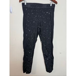 Nike Pro Leggings Womens L Black Starry Night Tight Active Dri Fit BV5596-010